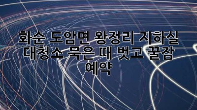 🏠 화순 도암면 왕정리 지하실 대청소! 묵은 때 벗고 꿀잠 예약 🛌✨